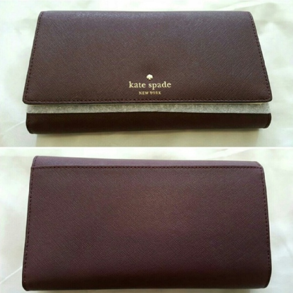 🍒NWT🍒 KATE SPADE LEATHER TRIFOLD WALLET - Picture 3 of 4